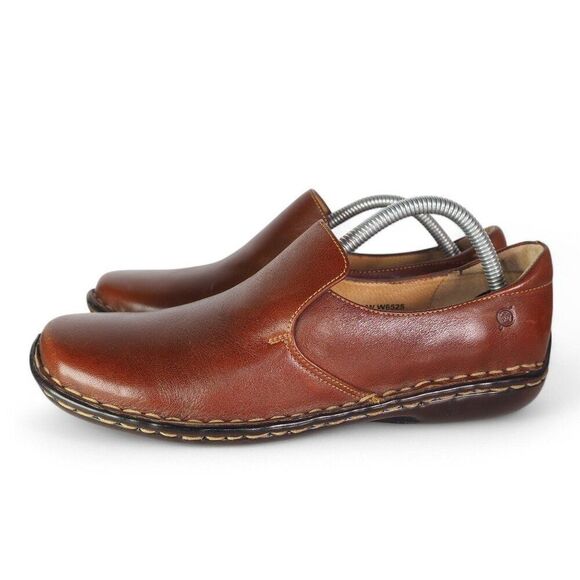 BORN Nevis Casual Leather Slip-on Loafers Brown W6525 Women's 7.5 - Picture 2 of 12